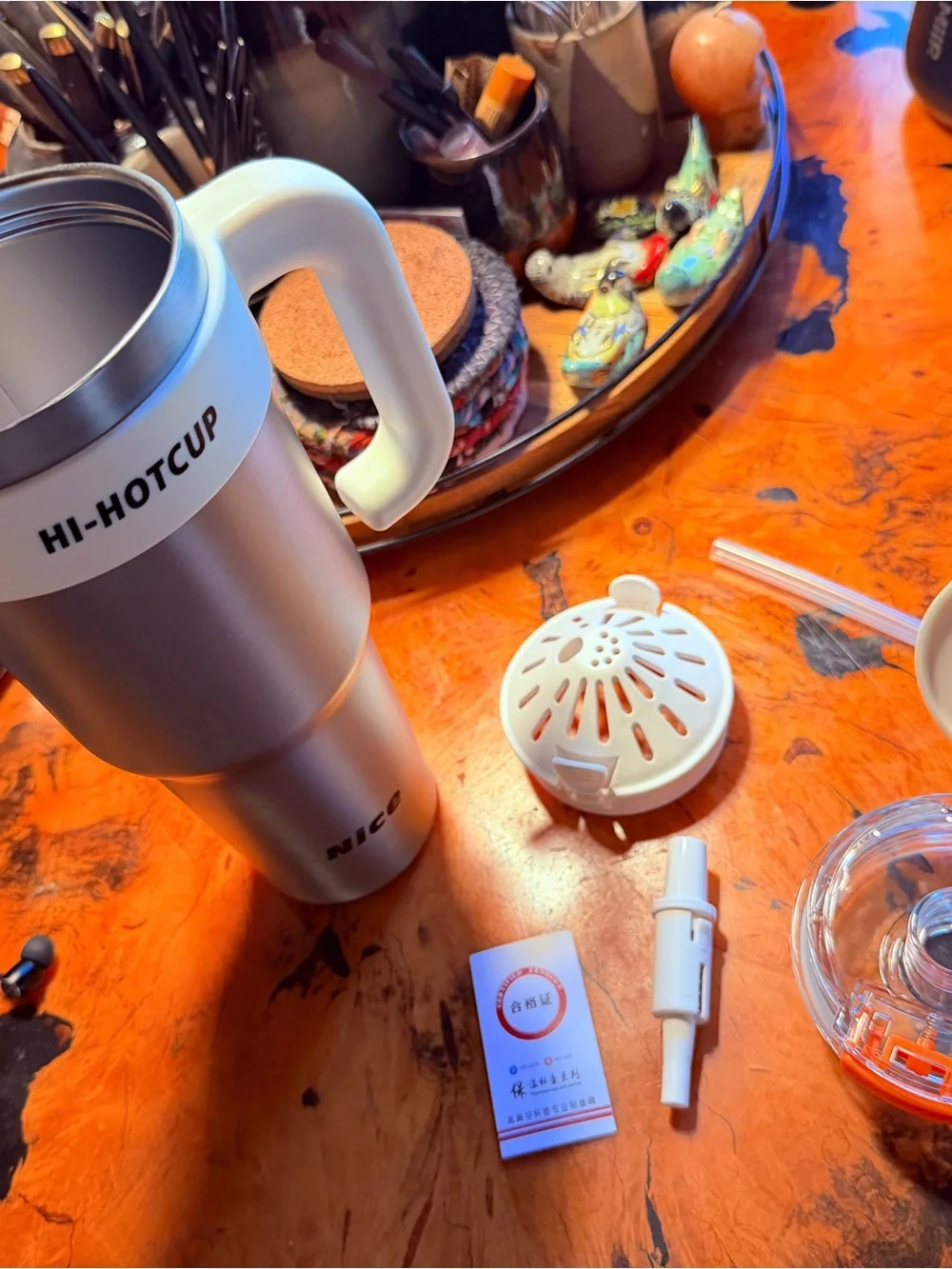 HI-HOTCUP Stainless Steel Travel Mug with Handle